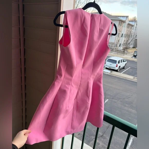 🆕💖 Gianni Bini Pink Mini Dress Cocktail Party Size 0, 8 Casual Party Modern Chic - Picture 6 of 15